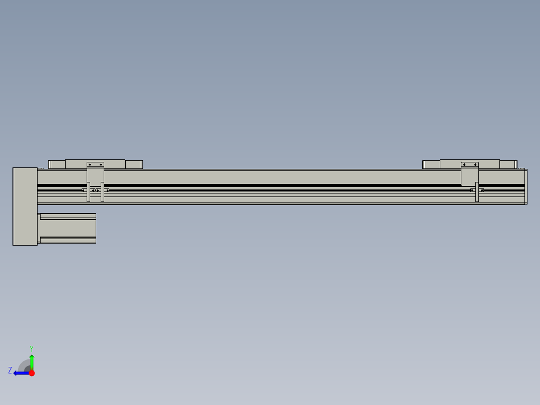 直线模组LHC14-S700-D设计图纸右视图