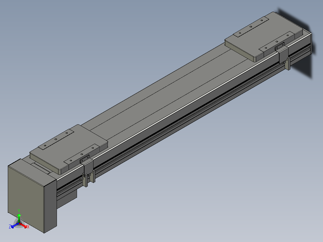 直线模组LHC14-S700-D设计图纸正等轴测图