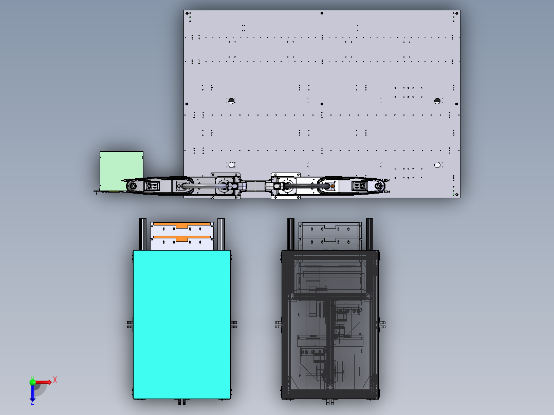 比亚迪新能源电池组装线-电芯贴膜工位sw18可编辑俯视图