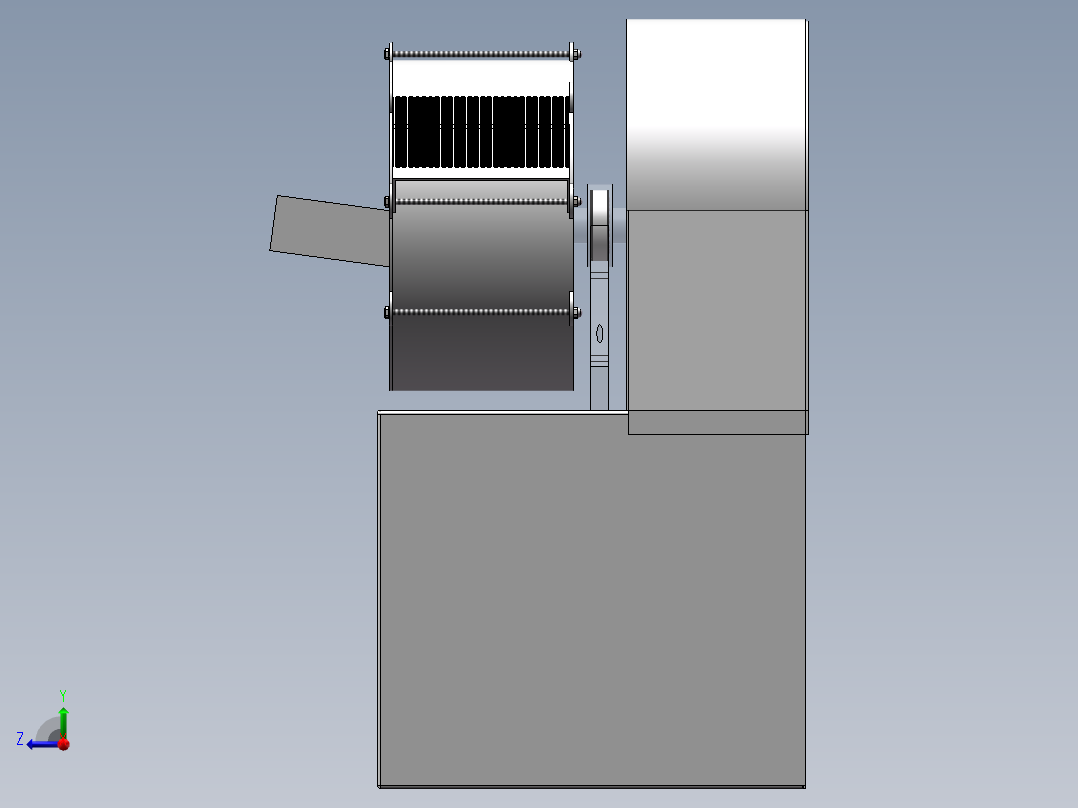 土豆切丝切片机右视图