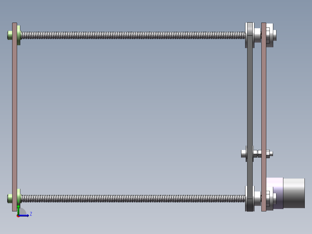 丝杆升降平台设计完整三维模型左视图