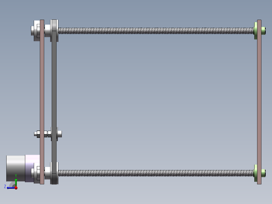 丝杆升降平台设计完整三维模型右视图