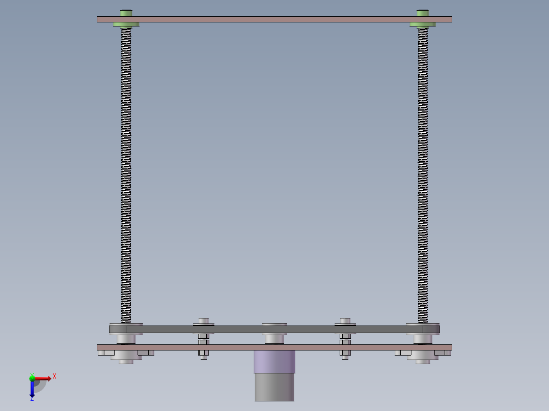 丝杆升降平台设计完整三维模型俯视图