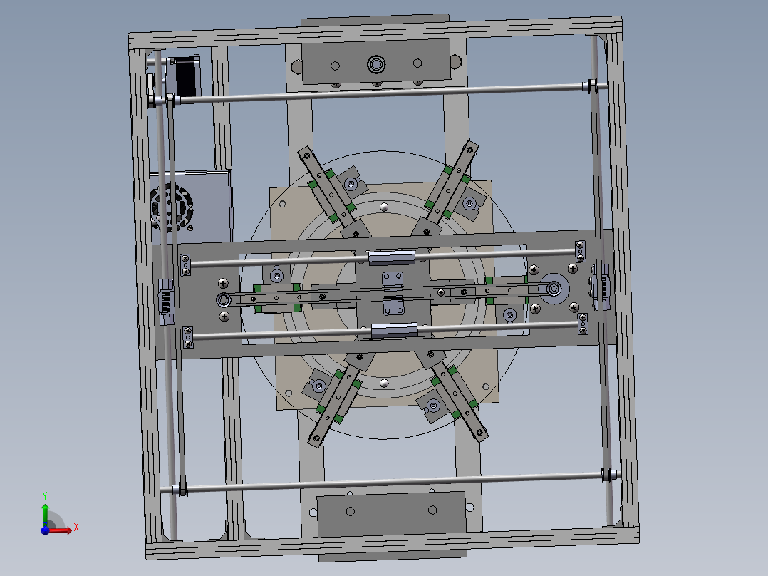 新型3D打印机结构设计含三维图前视图
