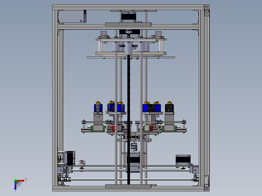 新型3D打印机结构设计含三维图俯视图