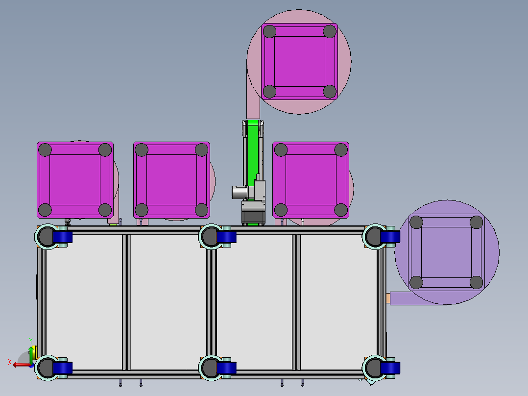按钮开关自动组装机3D数模图纸 Solidworks设计后视图