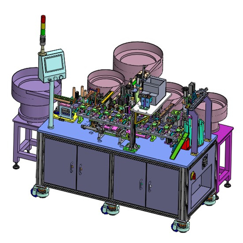 按钮开关自动组装机3D数模图纸 Solidworks设计