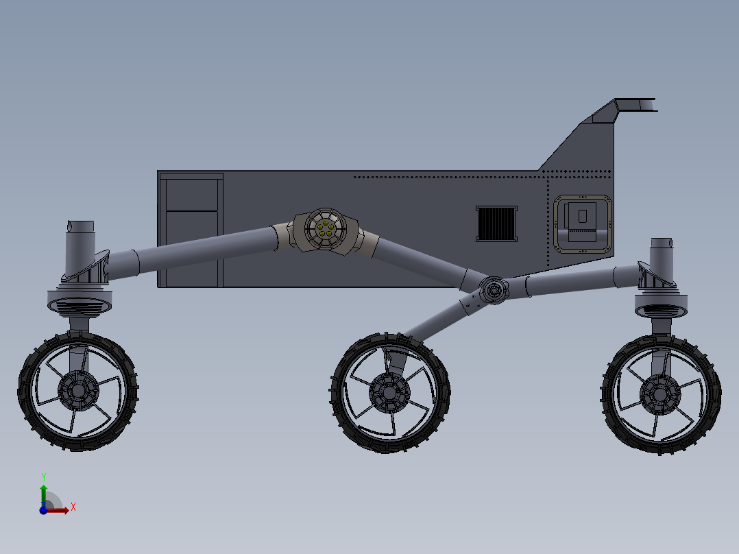 好奇号火星漫游车模型图纸 Curiosity Mars Rover(1)前视图