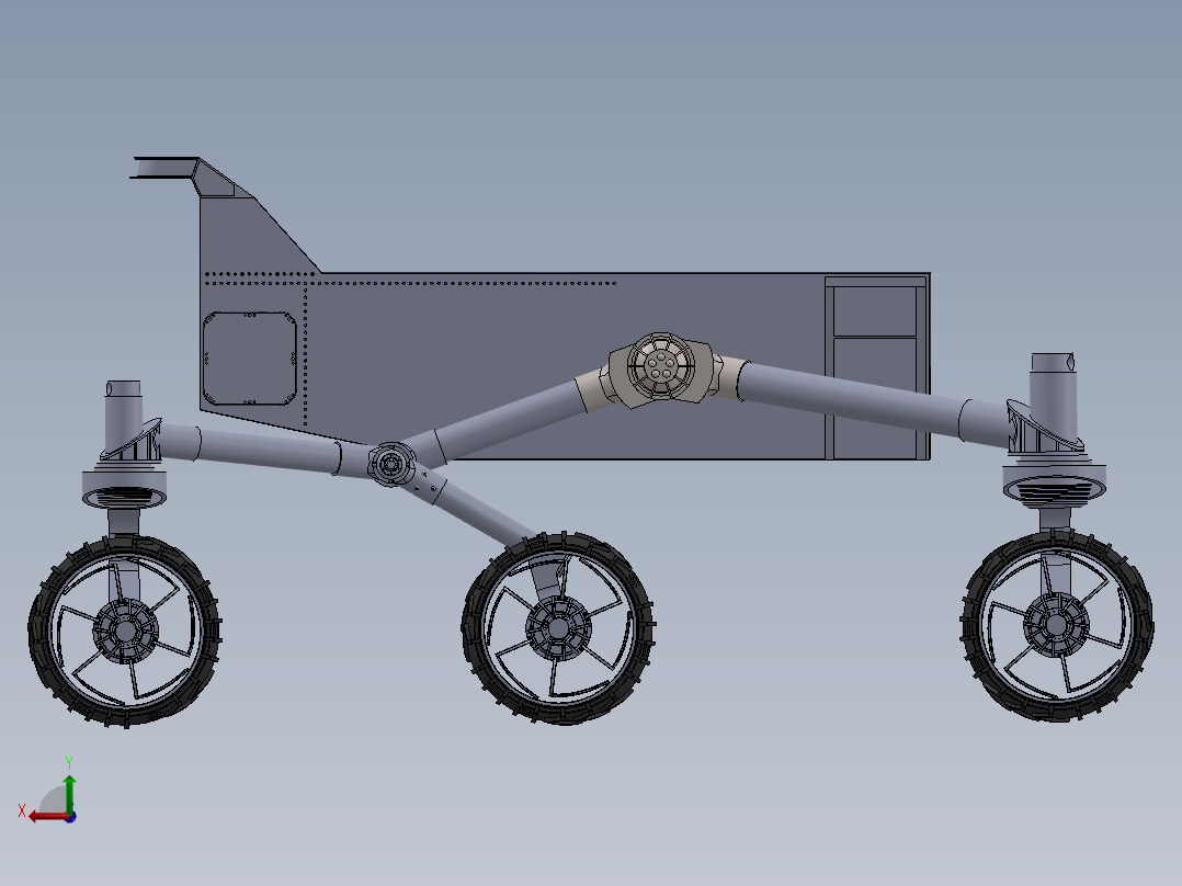好奇号火星漫游车模型图纸 Curiosity Mars Rover(1)后视图