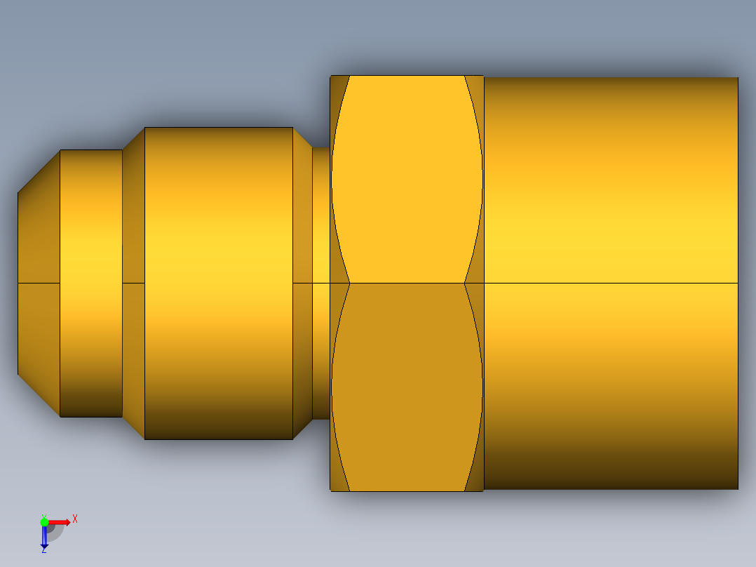 扩口式工业通用硬管接头Female Connector 46F-8-8俯视图