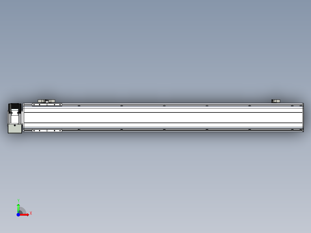 同步带滑台-半封闭B13H-L45-S1050-LU-P40-D3前视图