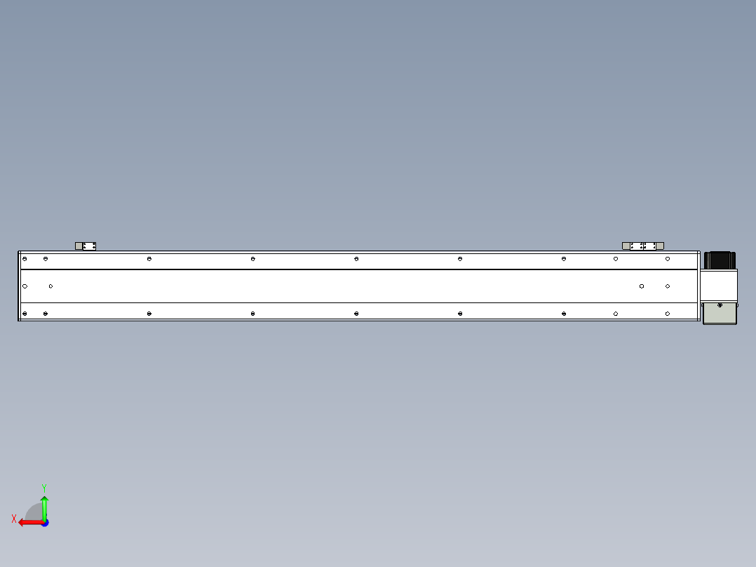 同步带滑台-半封闭B13H-L45-S1050-LU-P40-D3后视图