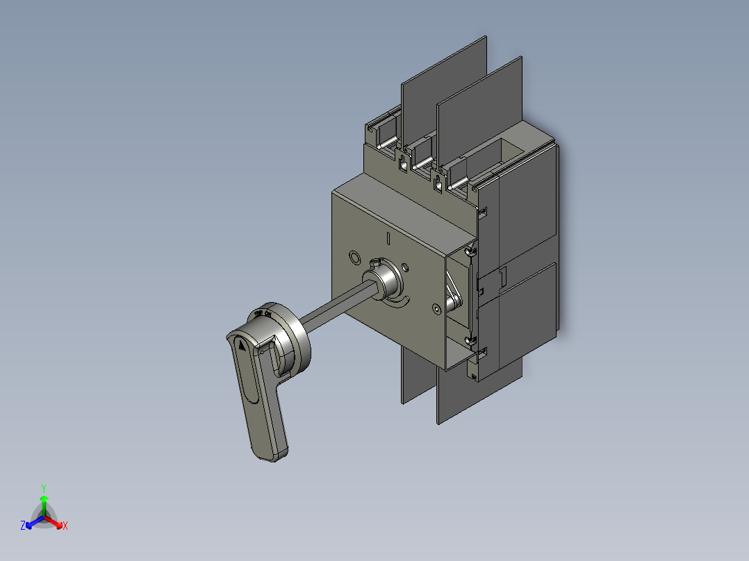 NDM3Z-250V-3P断路器+手操CS1-A正等轴测图