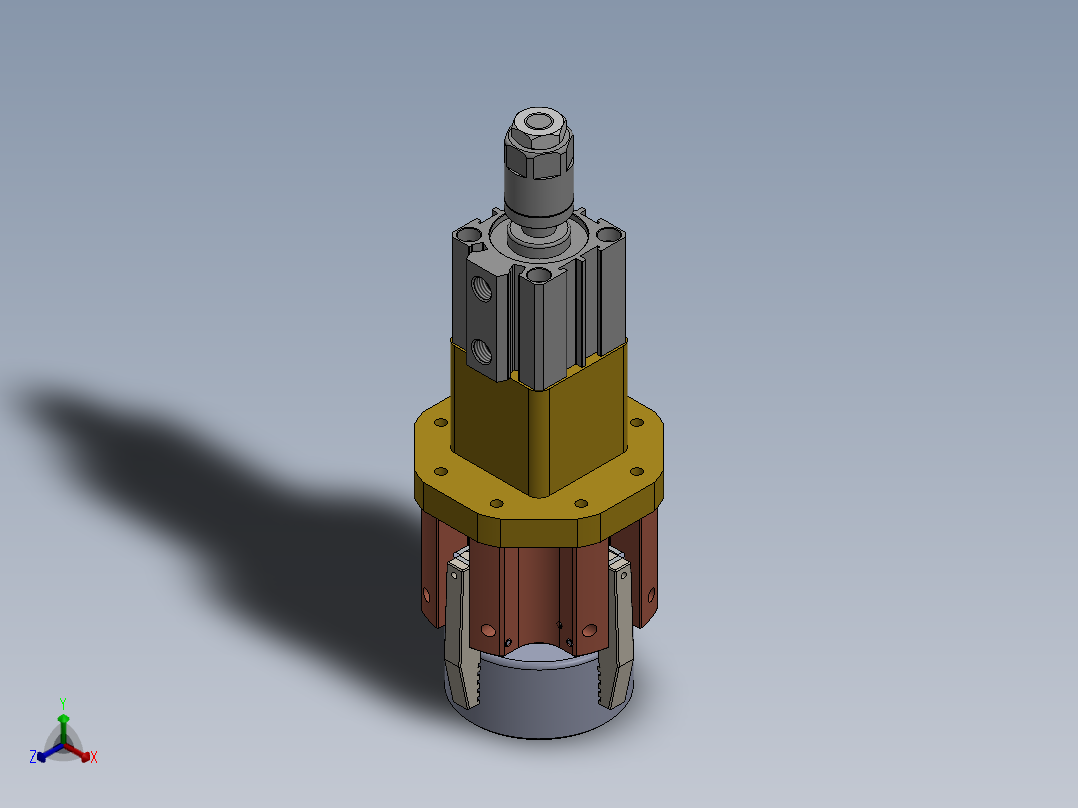 柔性四爪气动机械手1534429===40正等轴测图