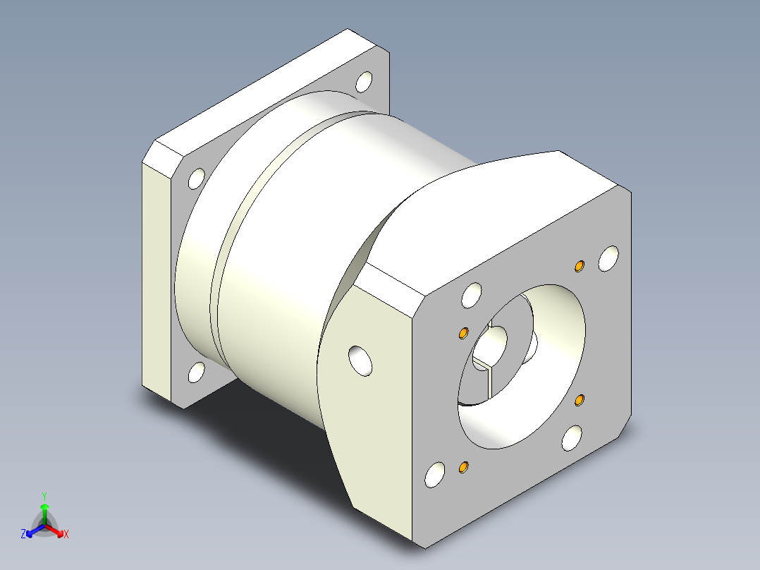 直齿孔PLF120-L1-LC 19-70-90-M5正等轴测图