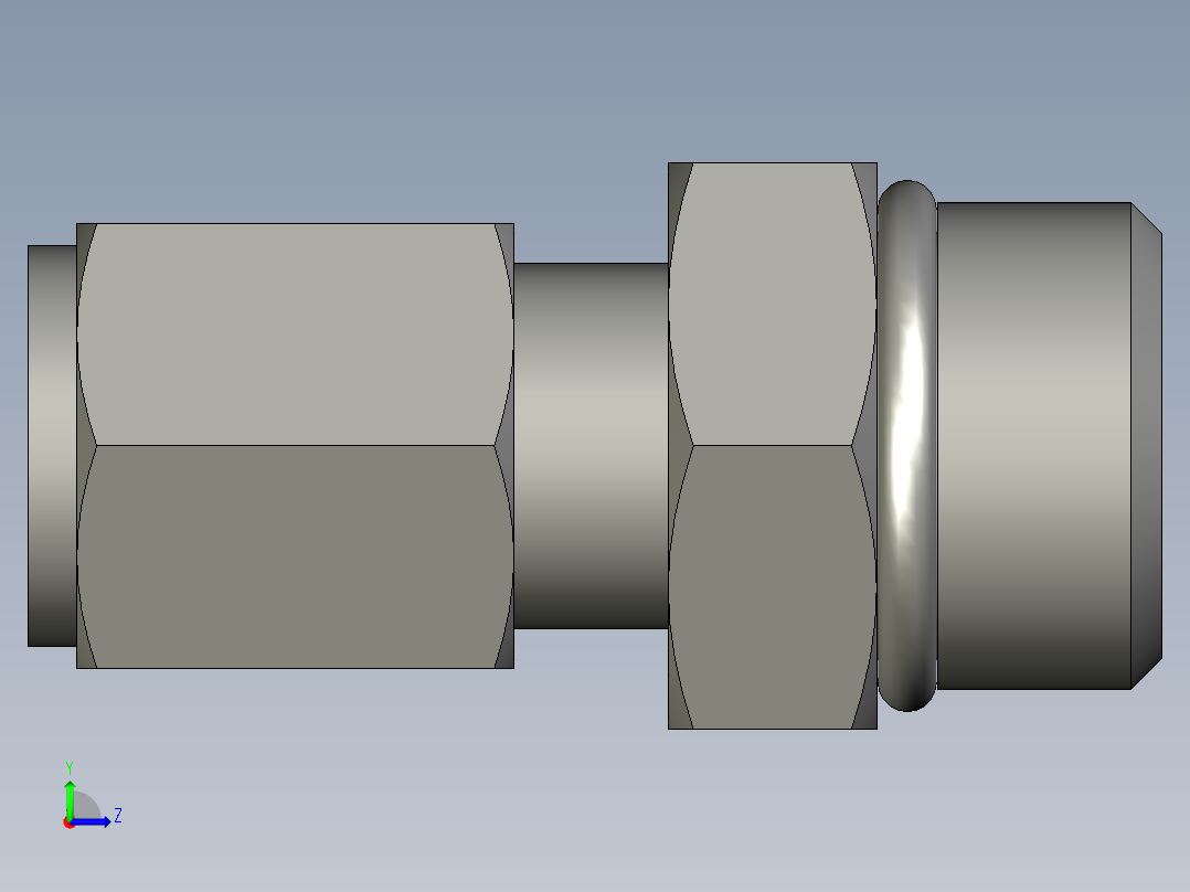 卡套式工业通用硬管接头6-8_f5bu-s左视图