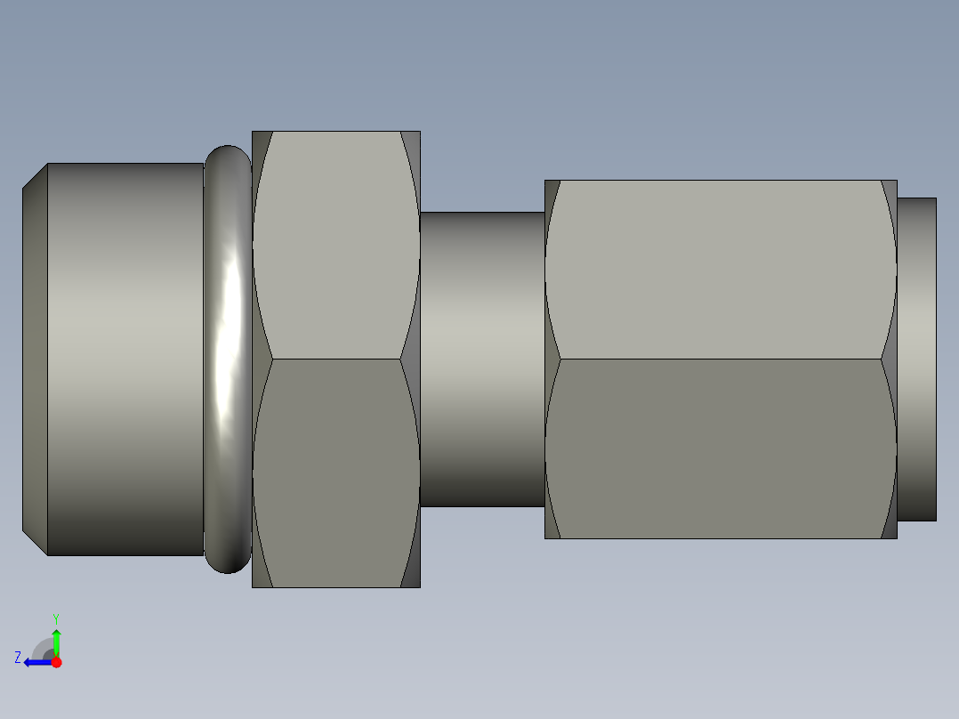 卡套式工业通用硬管接头6-8_f5bu-s右视图