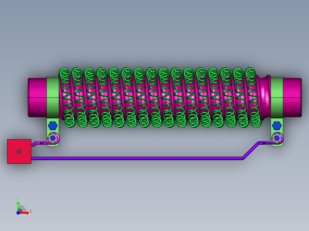 圆柱形瓷管大功率绕线电阻器前视图