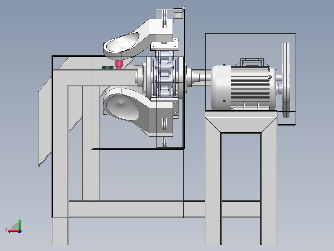 苹果自动称量分级机SW三维图后视图