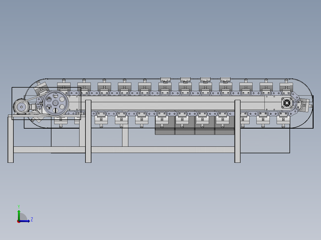 苹果自动称量分级机SW三维图左视图
