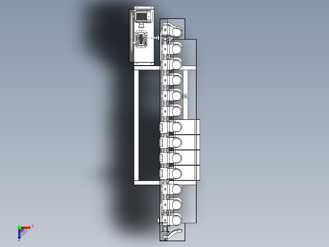 苹果自动称量分级机SW三维图俯视图
