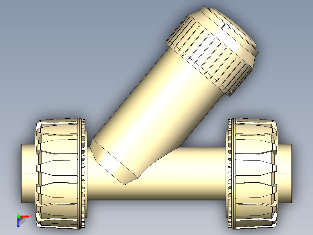 1RVUIM 与承插焊女性联盟末端过滤器沉积物，公制系列俯视图