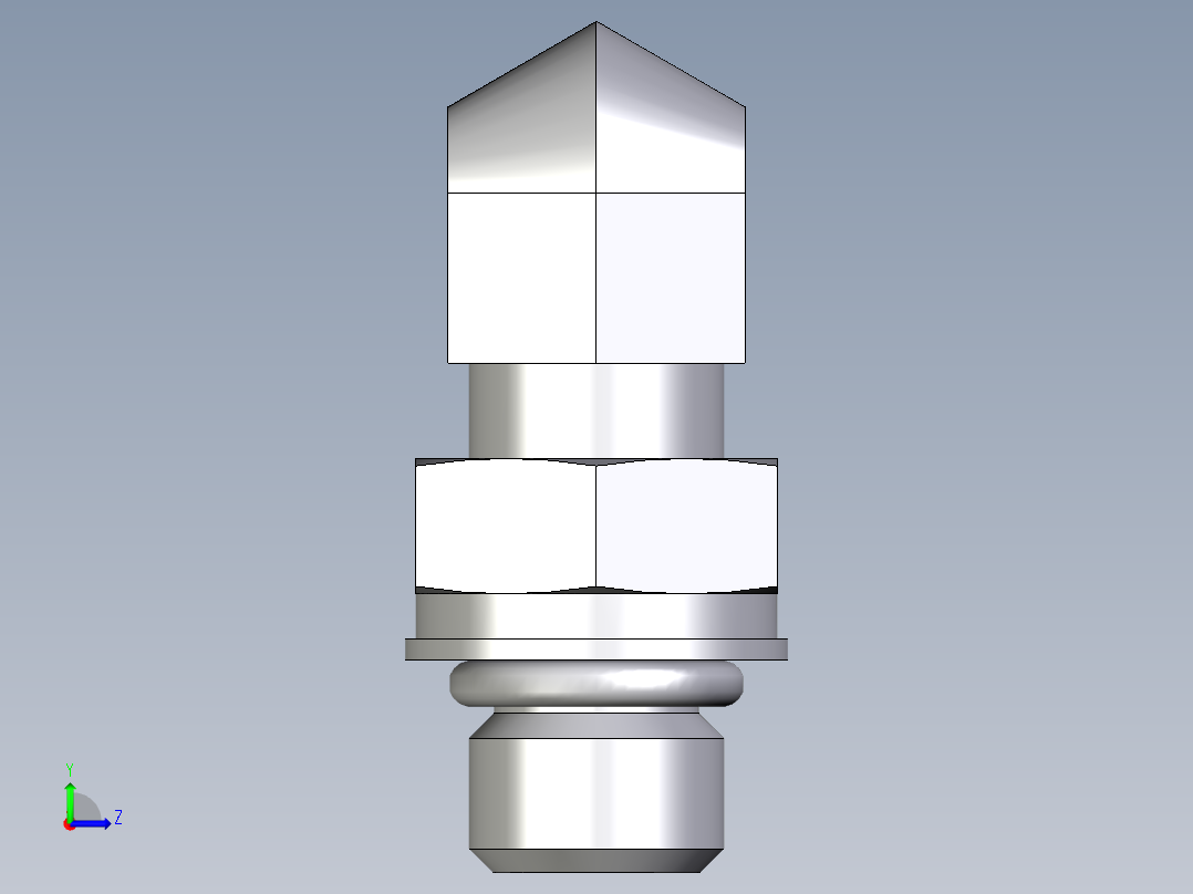 卡套式工业通用硬管接头EO_Adjustable_Locknut_elbow_WEE06SMOROMDCF左视图