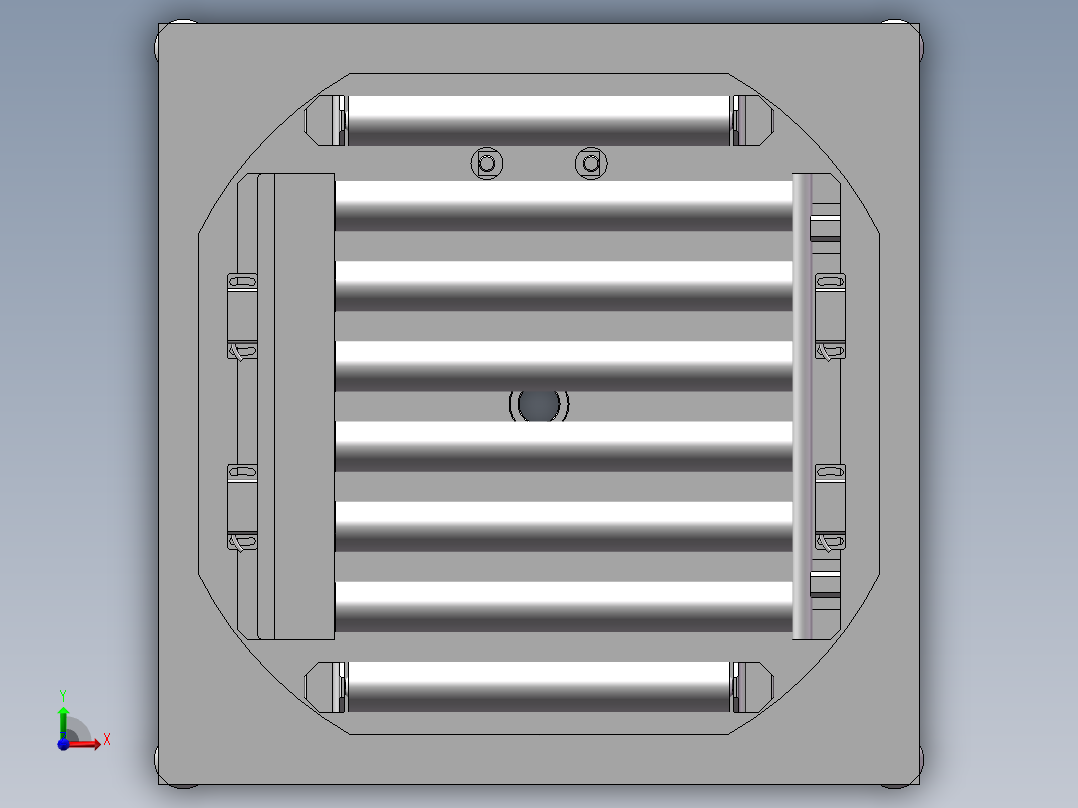 水平旋转导向轨发动机缸体生产线前视图