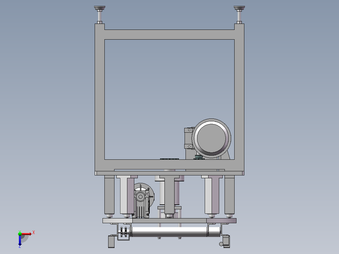 水平旋转导向轨发动机缸体生产线俯视图