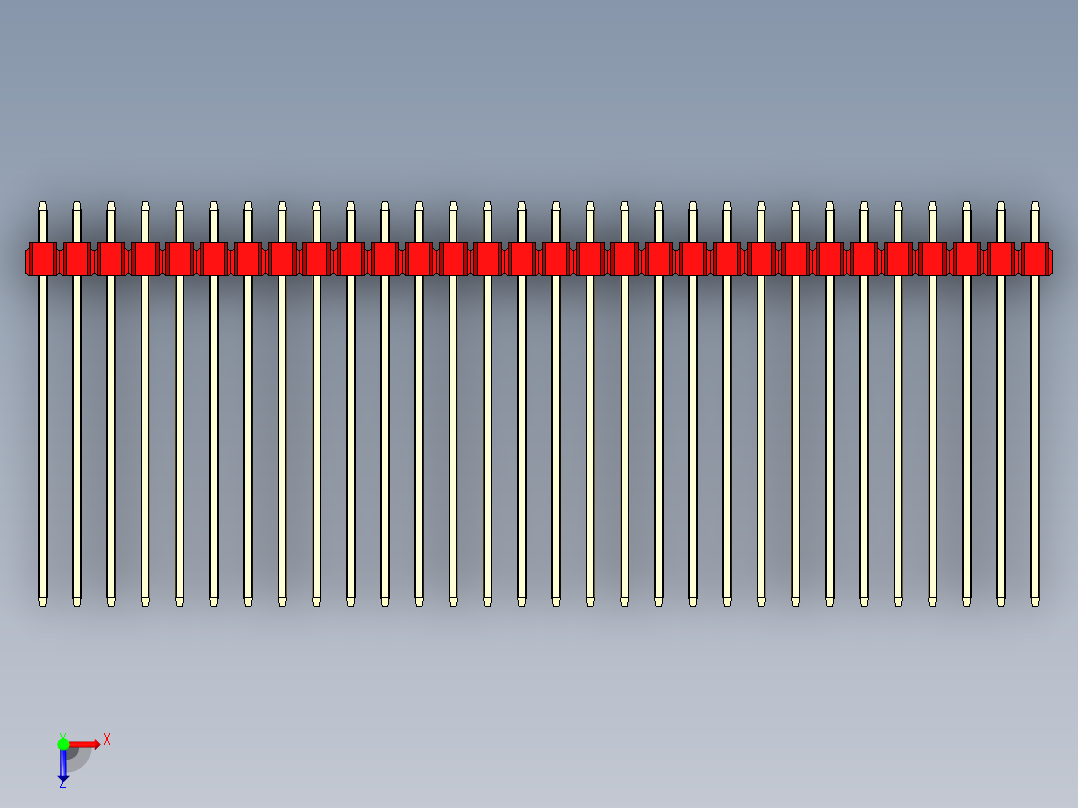 彩色公头100mil（2.54mm）系列-DS1021_red_2x30p_100mil_Type43_rev1.0俯视图