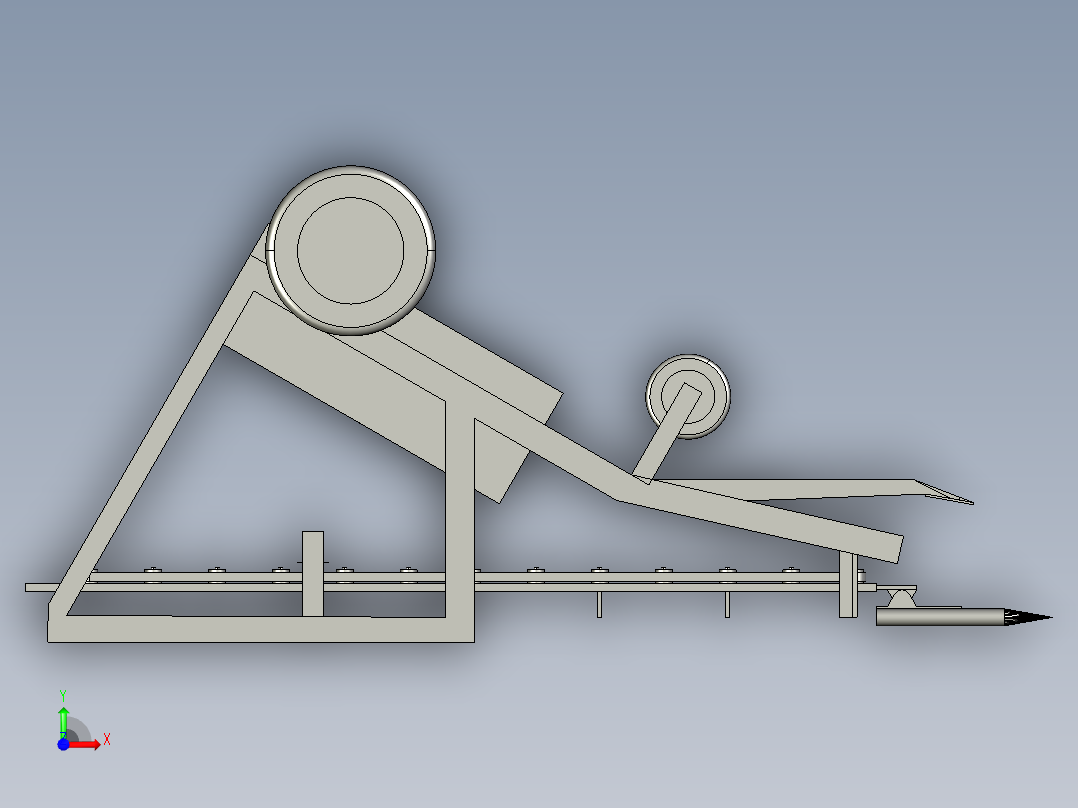 胡萝卜收获机三维模型前视图
