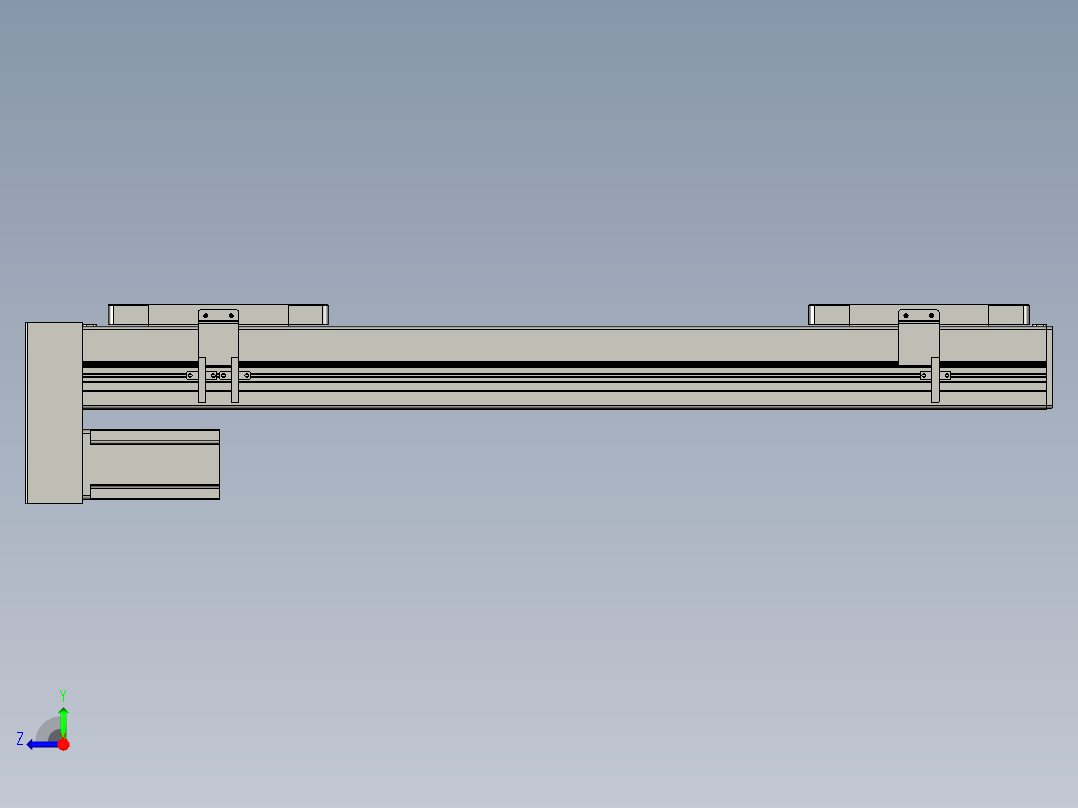 直线模组LHC14-S550-D设计图纸右视图