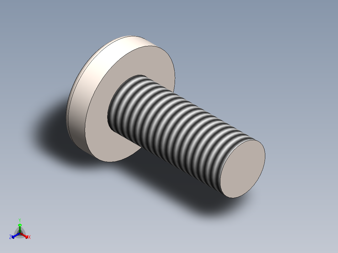 螺丝 M4 十字盘头-M4x10 Screw head.SLDPRT正等轴测图