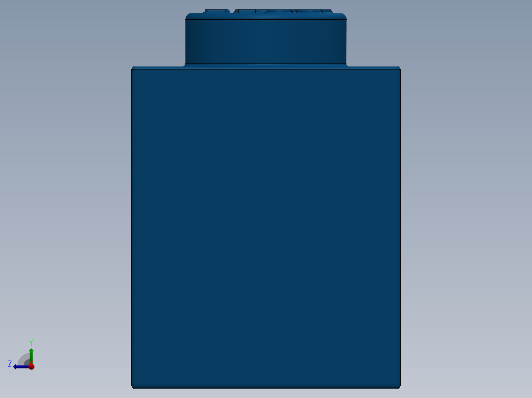 乐高套装 4421基本积木-300923 Bright Blue Brick 1 x 6.SLDPRT右视图