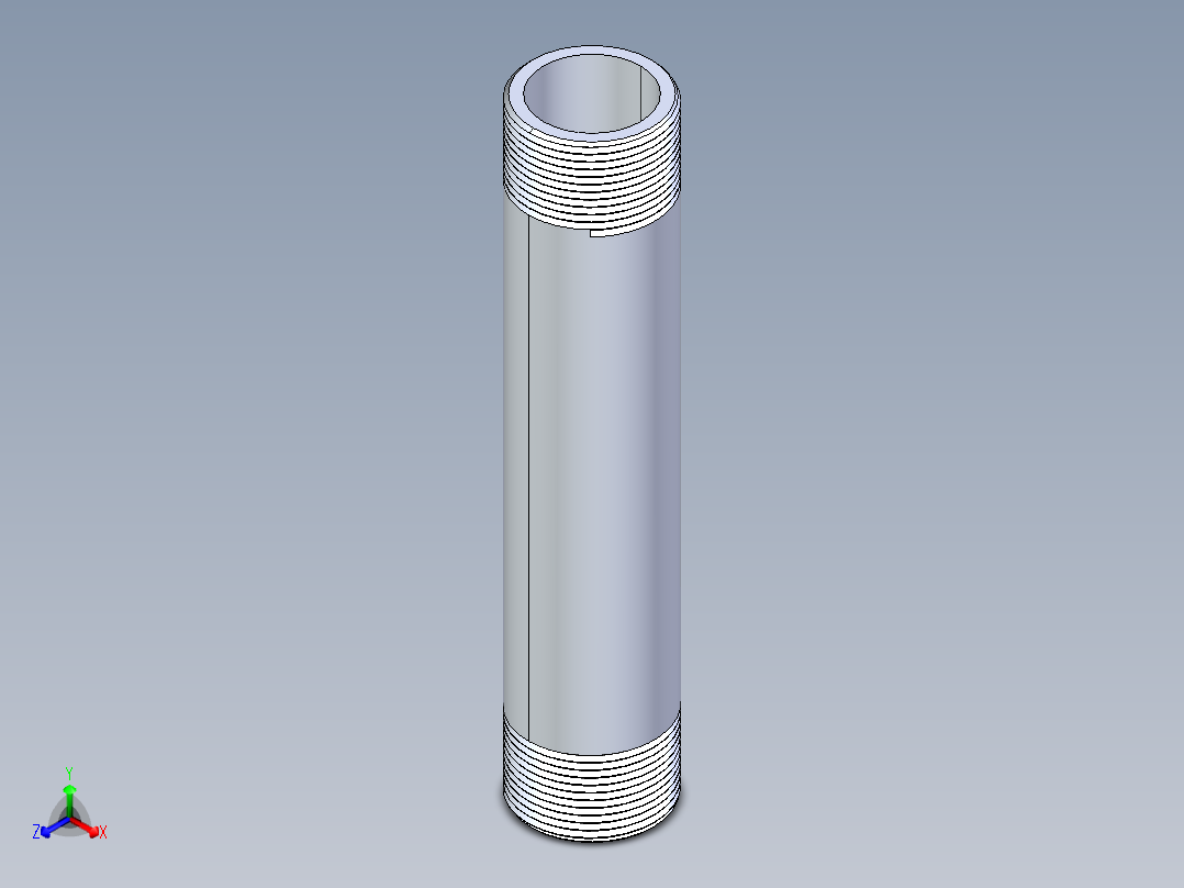 聚氯乙烯配件33-Sch80_Nipple_MPTxMPT_861-176_1.25in x 8in正等轴测图