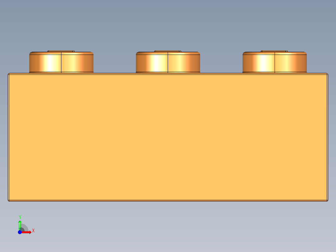 乐高套装 4421基本积木-4118787 - 3622 Bright Orange Brick 1 x 3.STEP前视图