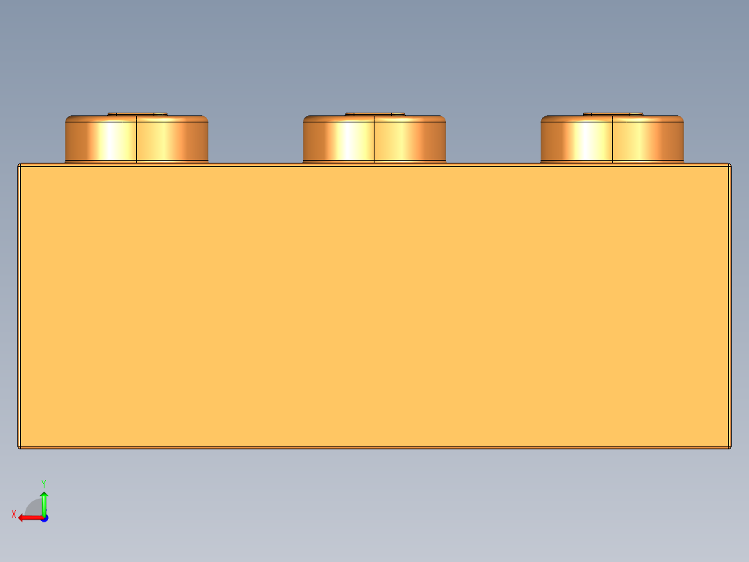 乐高套装 4421基本积木-4118787 - 3622 Bright Orange Brick 1 x 3.STEP后视图