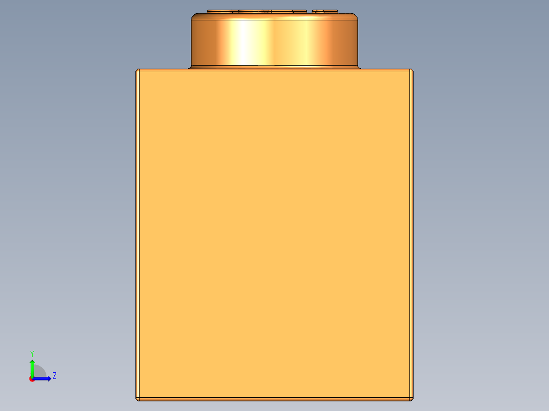 乐高套装 4421基本积木-4118787 - 3622 Bright Orange Brick 1 x 3.STEP左视图