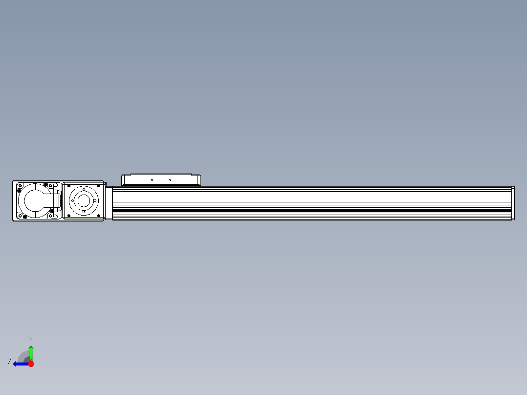 同步带全封闭直线模组TPA-HCB-105D-90-L450-ML-Y-P20-N3右视图