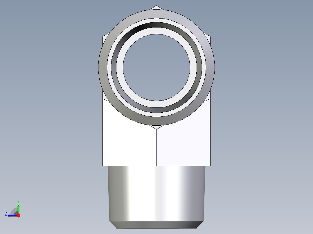 卡套式工业通用硬管接头EO_Male_stud_run_tee_TE18LR71X右视图