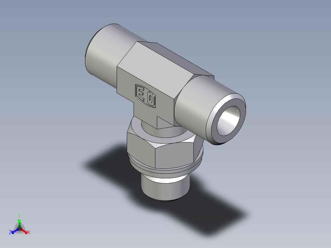 卡套式工业通用硬管接头EO_Adjustable_locknut_branch_tee_TEE06SMOMDCF