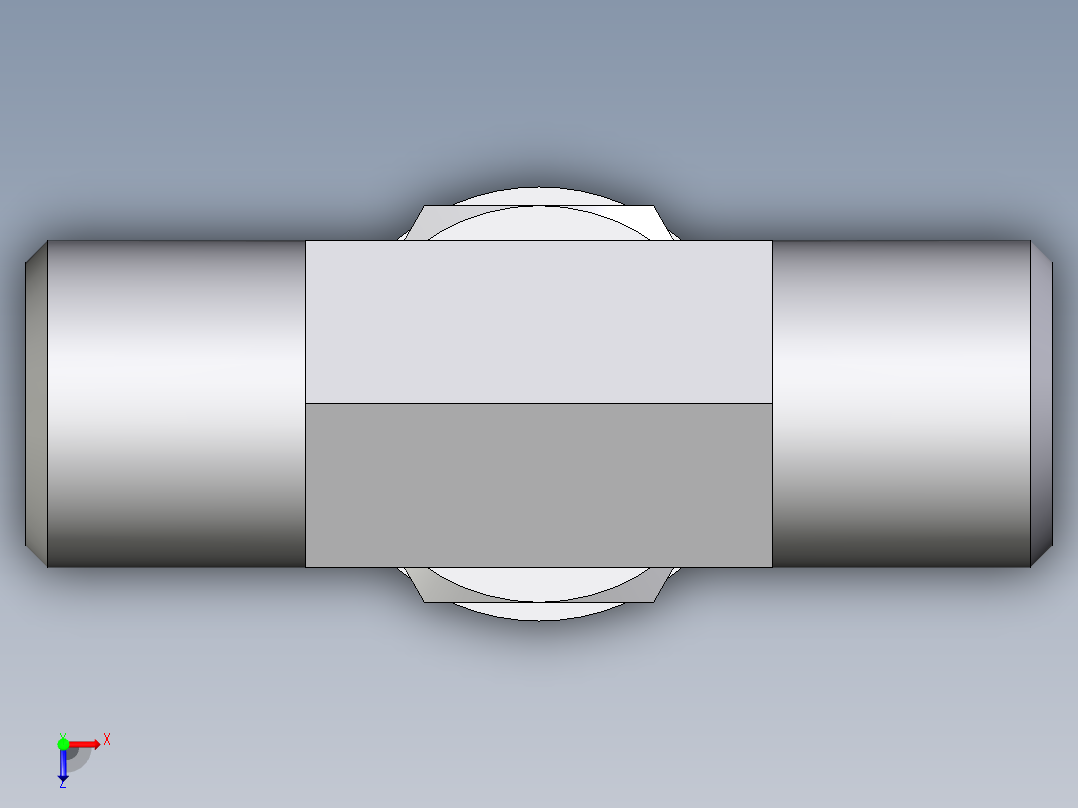 卡套式工业通用硬管接头EO_Adjustable_locknut_branch_tee_TEE06SMOMDCF俯视图