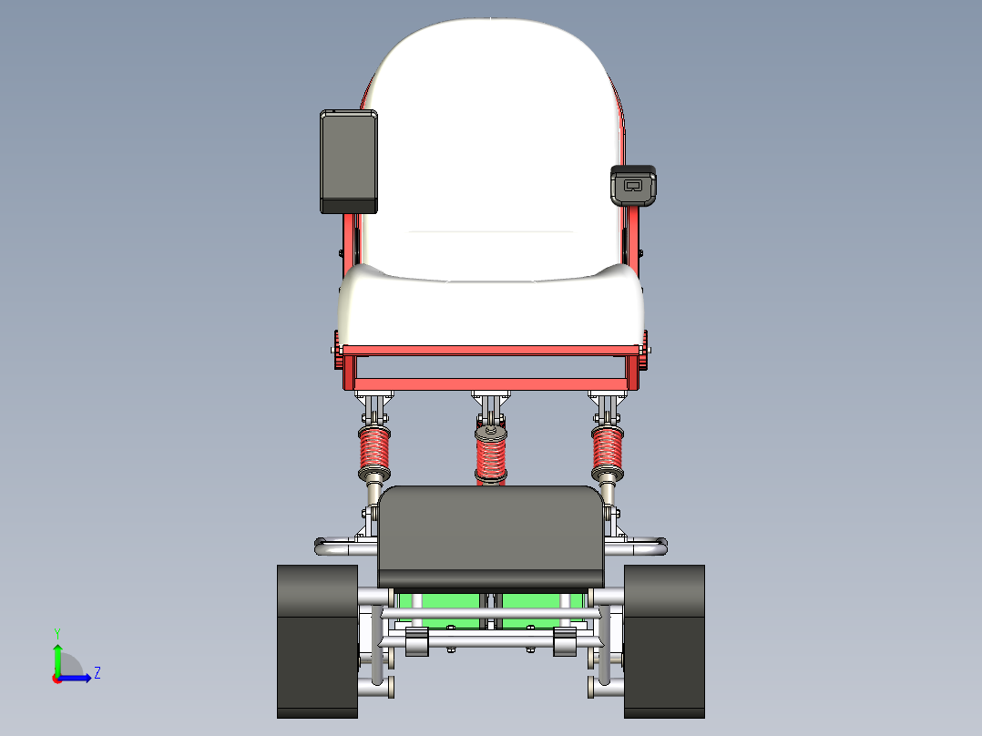 履带式轮椅三维模型左视图