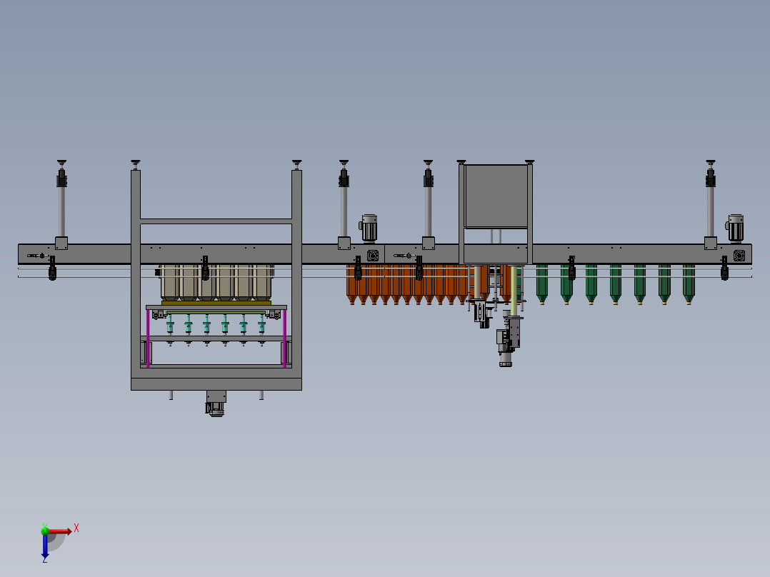 B02-Filling and Capping Machine灌装机3D数模图纸 STP格式俯视图