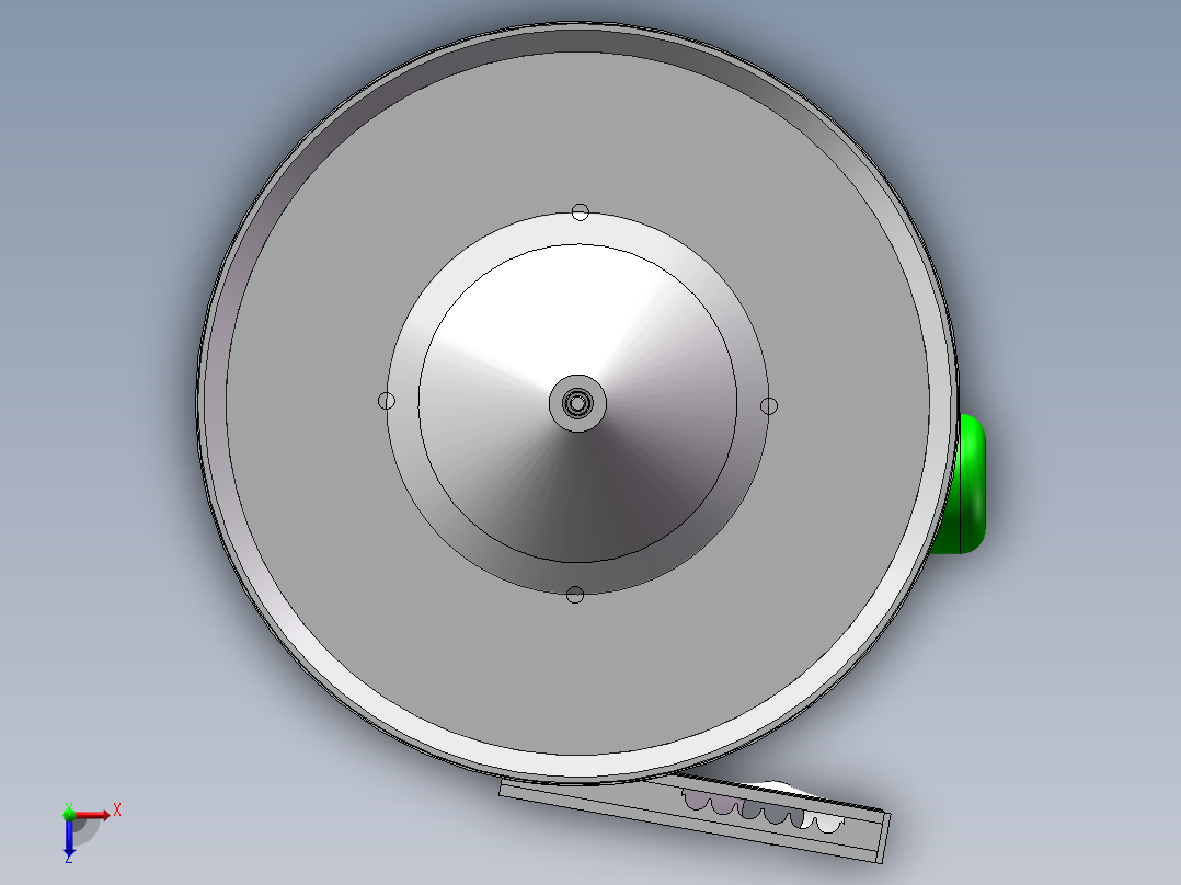 旋转理盖机设计模型俯视图