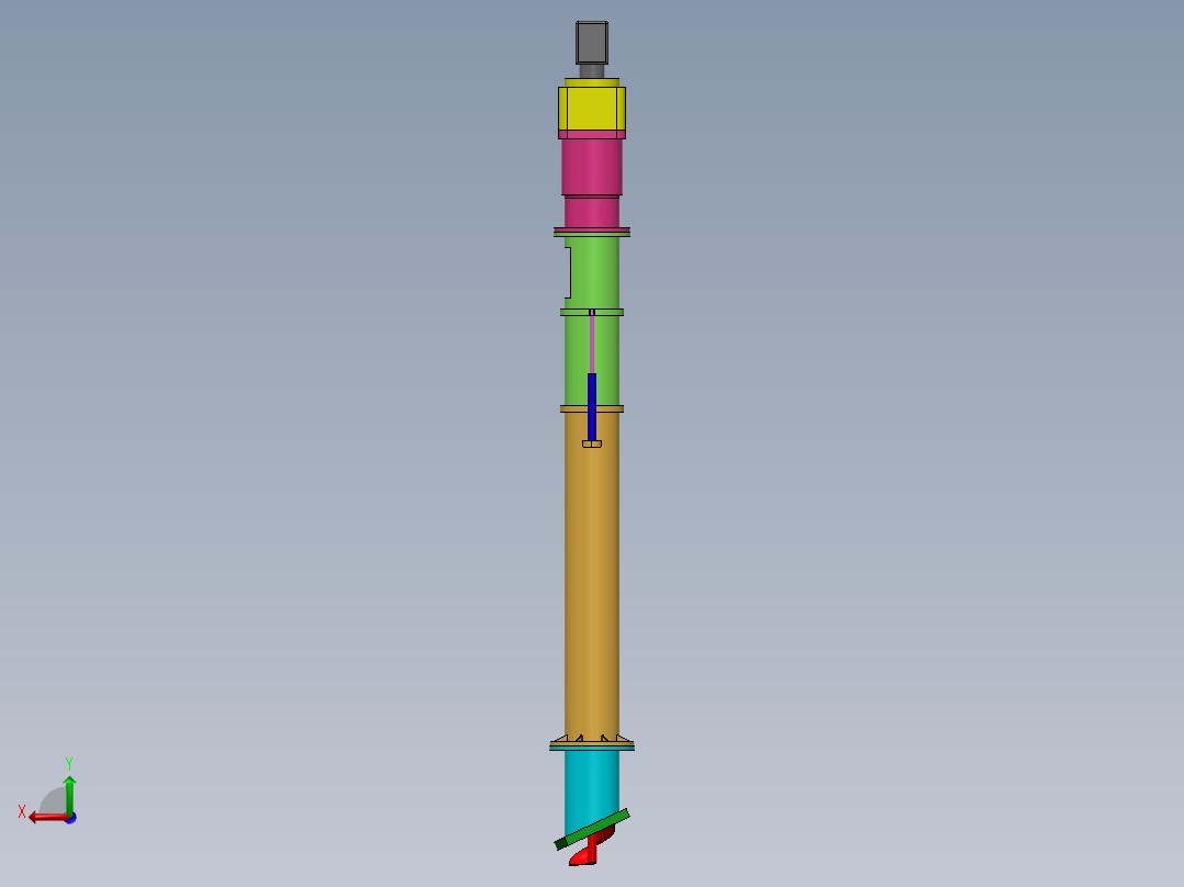 盾构螺旋输送机的设计后视图