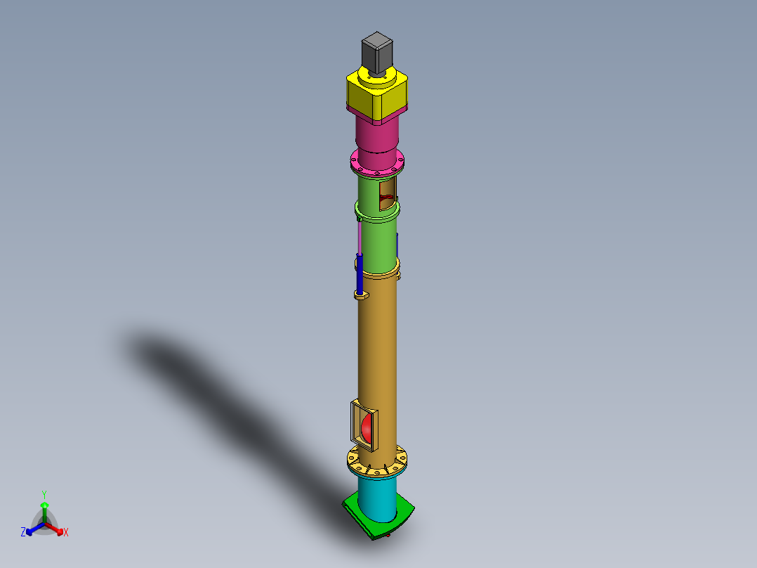 盾构螺旋输送机的设计正等轴测图