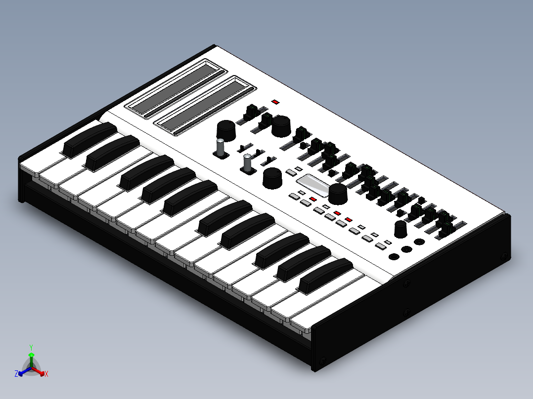 电子琴正等轴测图