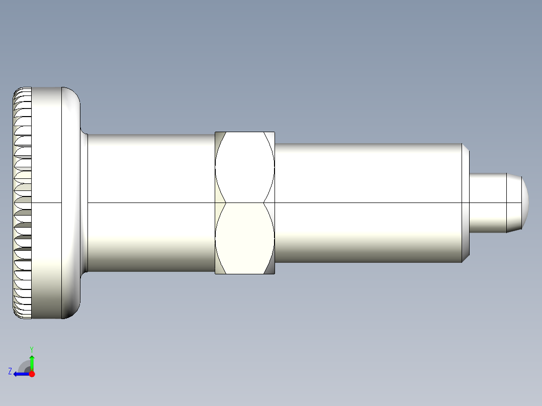 分割定位柱(無卡鎖A)2212-3D多系列多零件图纸模型右视图
