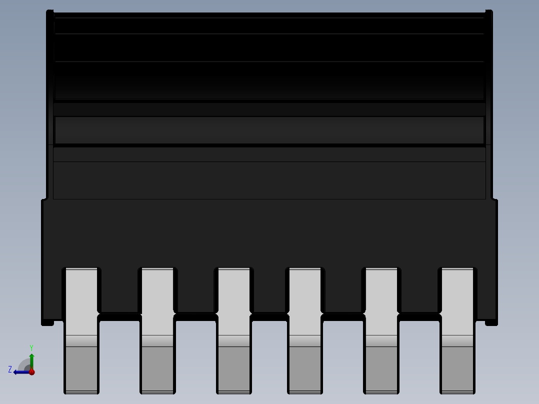挖掘机铲斗右视图